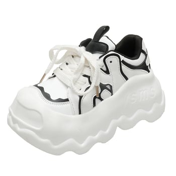 Ženske tenisice dad shoes s debelim potplatom, gornji dio PU+mreža, kopčanje šnuralima, okrugli vrh prsta, potplata od poliuretana, visina pete 6-8 cm