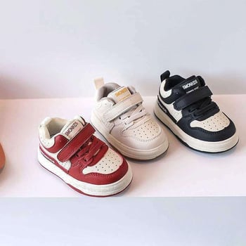 Pantofi sport pentru copii, slip-on, din piele artificială, talpă de cauciuc, înălțime medie (3–7 cm), închiderea Velcro, respirabili și antiderapante