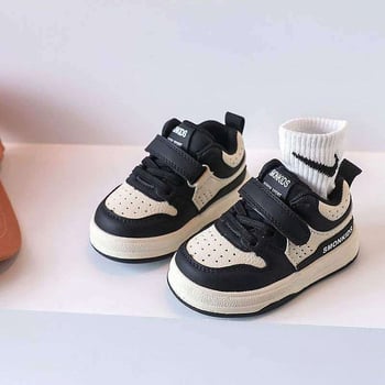 Pantofi sport pentru copii, slip-on, din piele artificială, talpă de cauciuc, înălțime medie (3–7 cm), închiderea Velcro, respirabili și antiderapante