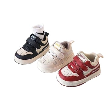 Pantofi sport pentru copii, slip-on, din piele artificială, talpă de cauciuc, înălțime medie (3–7 cm), închiderea Velcro, respirabili și antiderapante