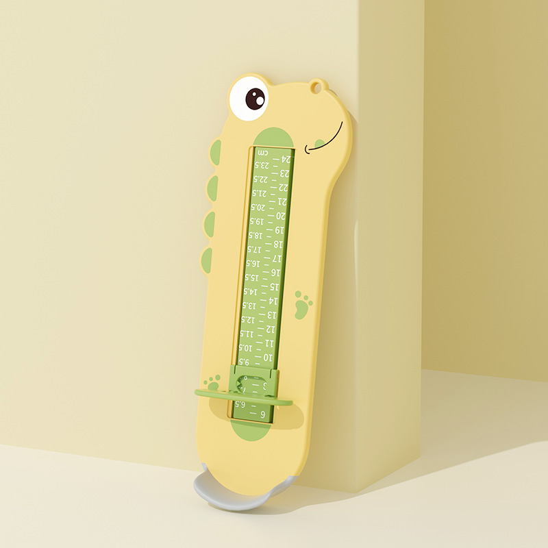 Mjerač duljine djetetova stopala – precizan kućni alat za mjerenje duljine stopala za djecu od 0 do 10 godina (ABS plastika; jedno pakiranje; Shield Dad; Cartoon Paradise)