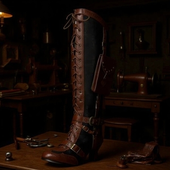 Srednjovjekovne retro čizme za cosplay: retro stil, oštar nos, visoke potpetice 6–8 cm, PU gornji dio, gumena podplat, bočni zatvarač