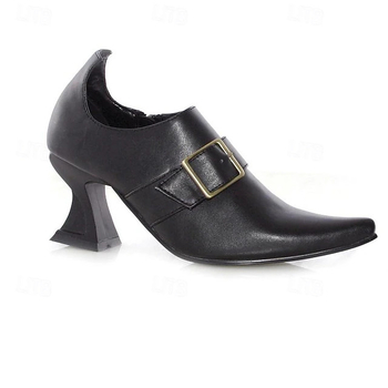 Pantofi cu toc înalt, vârf ascuțit, toc peste 8 cm, toc cu formă specială, partea superioară PU, închidere cu fermoar.