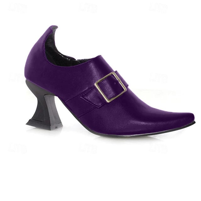 Pantofi cu toc înalt, vârf ascuțit, toc peste 8 cm, toc cu formă specială, partea superioară PU, închidere cu fermoar.