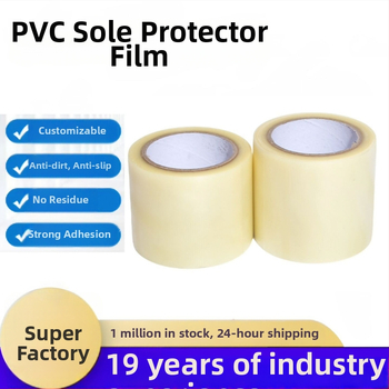 PVC ochranný film na podrážky topánok a povrchy reproduktorov; hrúbka 0.1 mm; vysoká viskozita; vysoká priehľadnosť; lepidlo na báze gumy; prispôsobiteľné