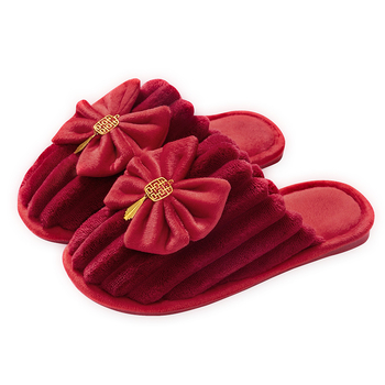 Vjenčane papuče, velur gornji dio, okrugli vrh prsta, podstava od umjetnog pliša, potplat PVC, podrijetlo Taizhou, Zhejiang