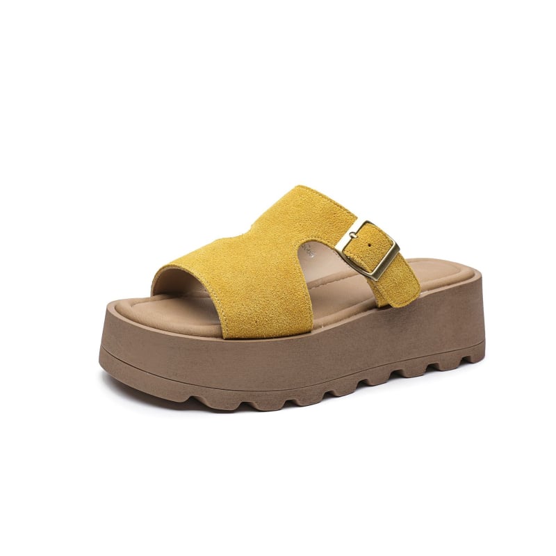 Kožne sandale s kožnim gornjim dijelom, okrugli vrh, potplat od poliuretana, bez podstavka, ljeto 2025