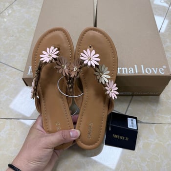 Flip-flop sandale s dizajnom cvijeća, gornji dio od super fiber, potplat od gume, prozračne i lagane za svakodnevnu upotrebu