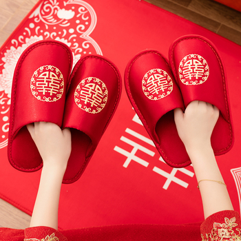 Νυφικές παντόφλες για ζευγάρια — επάνω από μεταξωτό ύφασμα, σόλα PVC, ραμμένη κατασκευή, απλό στυλ, για όλες τις εποχές (χειμώνας-άνοιξη-φθινόπωρο)