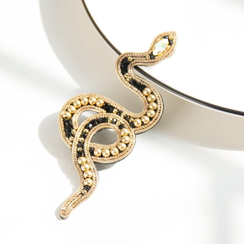 Нашивка от филц във форма на змия със стрази за DIY облекло, обувки и чанти
