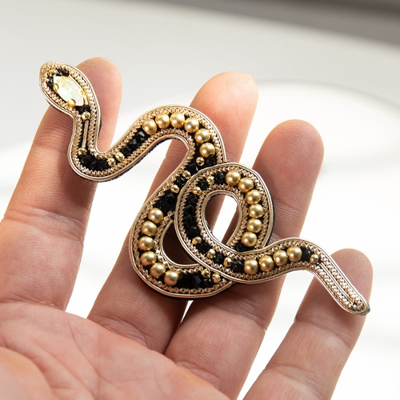 Нашивка от филц във форма на змия със стрази за DIY облекло, обувки и чанти