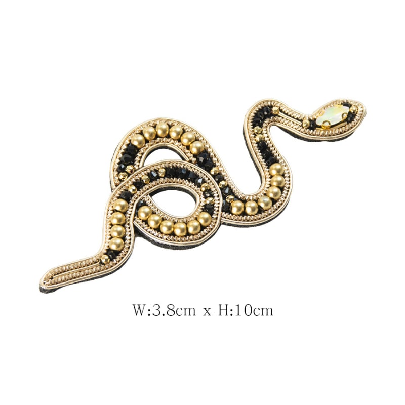 Нашивка от филц във форма на змия със стрази за DIY облекло, обувки и чанти