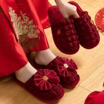 Χειμερινές βαμβακερές παντόφλες για ζευγάρια – αντιολισθητικές, ζεστές, ανθεκτικές, άνω μέρος από βαμβάκι, σόλα PVC (πάχος σόλας 1,5–3,5 cm)