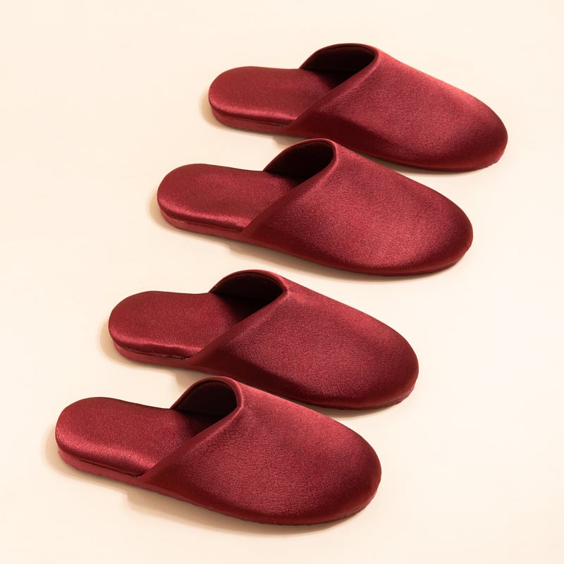 Șlapi de nuntă pentru cupluri — talpă EVA antiaderentă, partea superioară din textil, potriviți pentru toate sezoanele, încălțăminte casual pentru casă