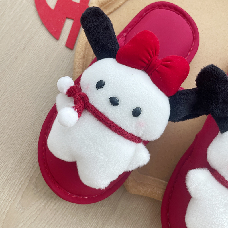 Unisex papuče za parove Cartoon Baotou, gornji dio od tkanine, potplat od goveđeg tetiva, šavska konstrukcija, debljina potplata ispod 1,5 cm, za sve sezone