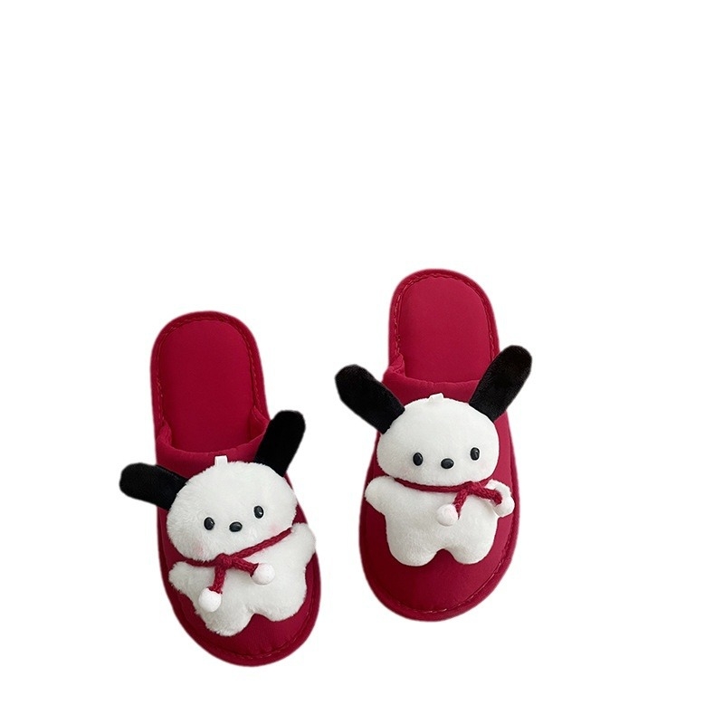 Unisex papuče za parove Cartoon Baotou, gornji dio od tkanine, potplat od goveđeg tetiva, šavska konstrukcija, debljina potplata ispod 1,5 cm, za sve sezone
