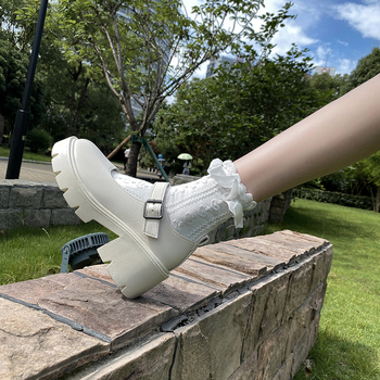 Ženske Mary Jane cipele - PU gornji dio, okrugla prednja, debeli pet 6-8 cm, kopča s kopčom, EVA uložak