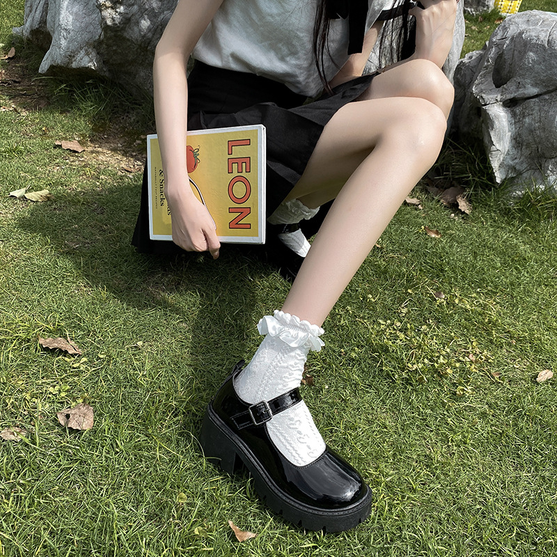 Ženske Mary Jane cipele - PU gornji dio, okrugla prednja, debeli pet 6-8 cm, kopča s kopčom, EVA uložak