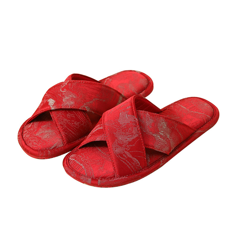 Unisex svilene kućne papuče, anti-slip TPR potplat, prozračne, izdržljive, s otvorenim prstom