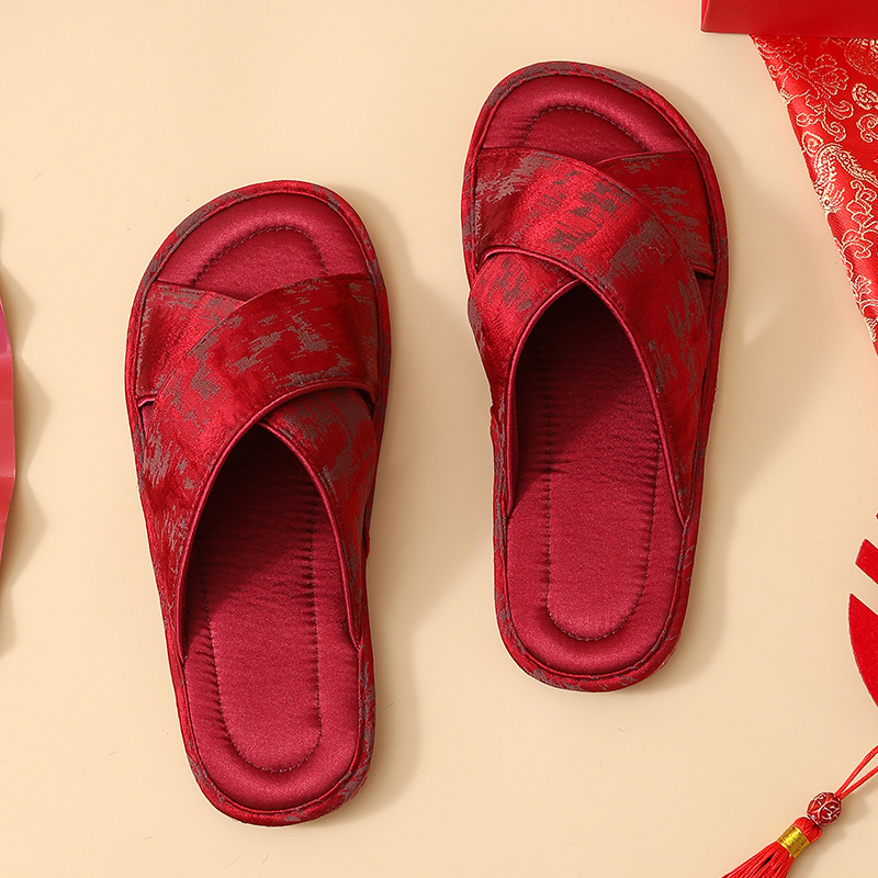 Unisex svilene kućne papuče, anti-slip TPR potplat, prozračne, izdržljive, s otvorenim prstom