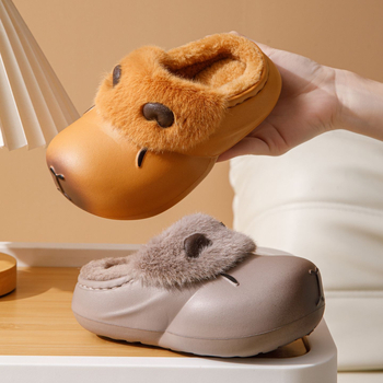 Papuci de interior din bumbac pentru copii, model desen animat, talpă EVA, pentru vârsta 1–3 ani.