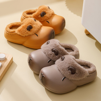 Papuci de interior din bumbac pentru copii, model desen animat, talpă EVA, pentru vârsta 1–3 ani.