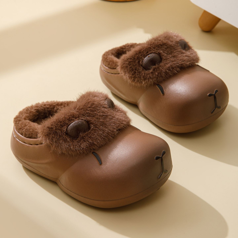 Papuci de interior din bumbac pentru copii, model desen animat, talpă EVA, pentru vârsta 1–3 ani.