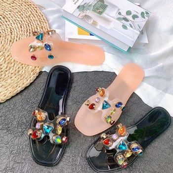 Commidea ženske PVC papuče, PVC gornji dio i potplat, ravna peta, injekcijska podloga, ležerni stil