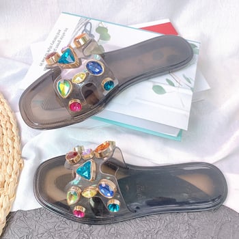 Commidea ženske PVC papuče, PVC gornji dio i potplat, ravna peta, injekcijska podloga, ležerni stil