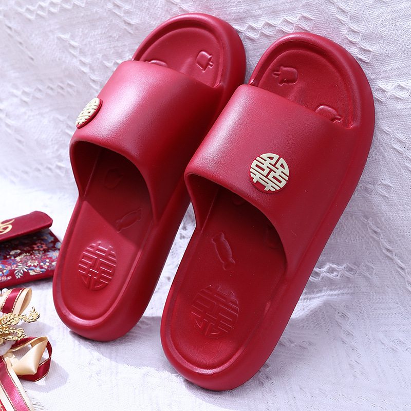 Vjenčane papuče za parove — flip-flop stil s EVA potplatom, gornji dio od lana, prozračne i protuklizne