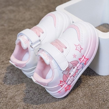 Dječje tenisice Cartoon za hodanje - gornji dio od mikrovlakna kože, vodonepropusne i protuklizne, cartoon uzorak, stil princeza, za uzrast 1–3 godine