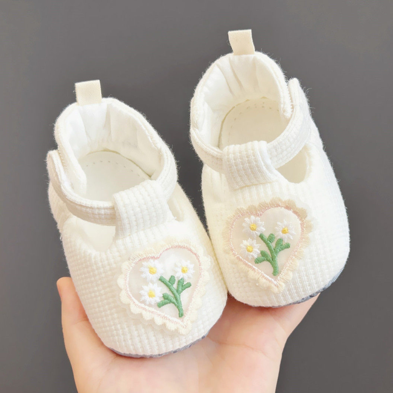 Dječje cipele za hodanje s potplatom od teleće tetive, gornji dio od pamuka, crtani uzorak, protuklizne, za djevojčice 6-12 mjeseci