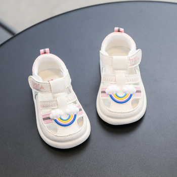 Ljetne cipele za djecu od 12 do 36 mjeseci, prozračni mikrovlaknasti gornji dio, antislip potplat, Velcro zatvarač, crtani stil
