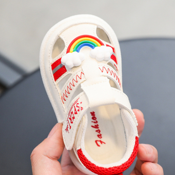 Ljetne cipele za djecu od 12 do 36 mjeseci, prozračni mikrovlaknasti gornji dio, antislip potplat, Velcro zatvarač, crtani stil