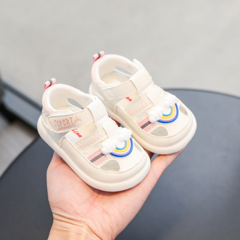 Ljetne cipele za djecu od 12 do 36 mjeseci, prozračni mikrovlaknasti gornji dio, antislip potplat, Velcro zatvarač, crtani stil