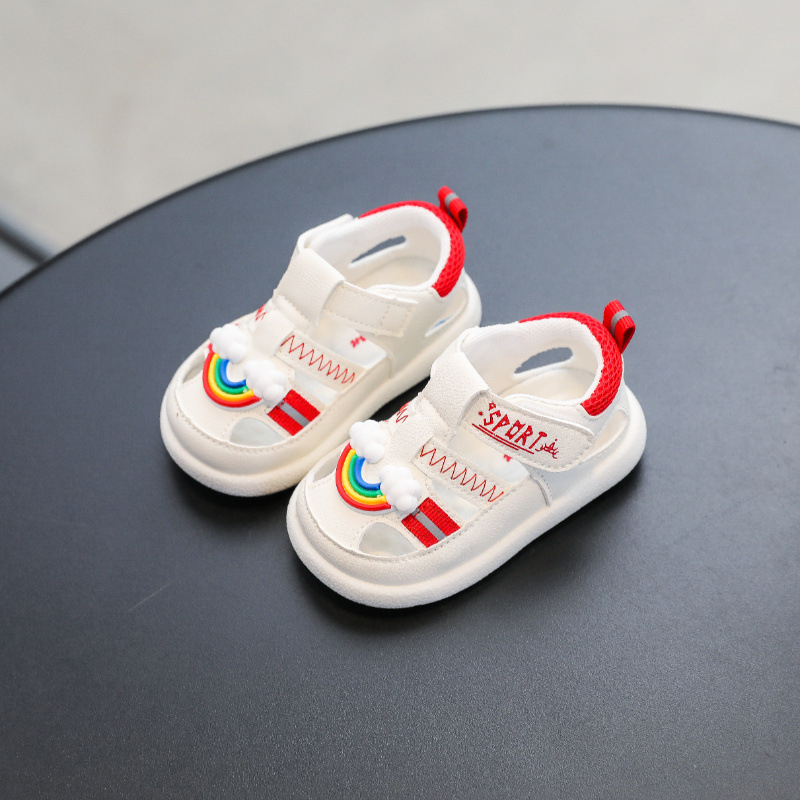 Ljetne cipele za djecu od 12 do 36 mjeseci, prozračni mikrovlaknasti gornji dio, antislip potplat, Velcro zatvarač, crtani stil