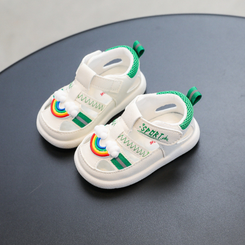 Ljetne cipele za djecu od 12 do 36 mjeseci, prozračni mikrovlaknasti gornji dio, antislip potplat, Velcro zatvarač, crtani stil
