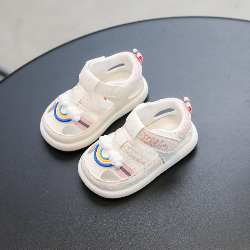 Ljetne cipele za djecu od 12 do 36 mjeseci, prozračni mikrovlaknasti gornji dio, antislip potplat, Velcro zatvarač, crtani stil