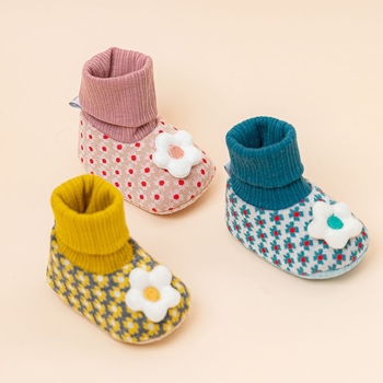 Pantofi pentru bebeluși cu talpă moale, pentru fetițe, talpă PVC, partea superioară din bumbac, vârsta 6–12 luni, model desen animat