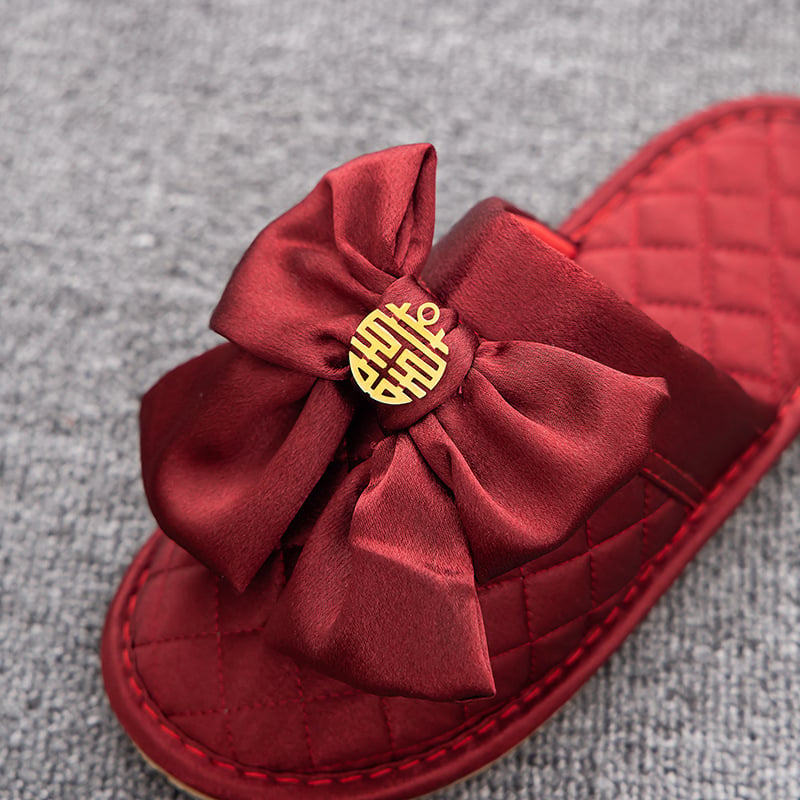 Svadbene papuče, unisex, Baotou stil, vanjski materijal: svila, potplat: govednja tetiva, potplat od viskoze, debljina potplata 1.5–3.5 cm, pogodna za zimu, proljeće i jesen