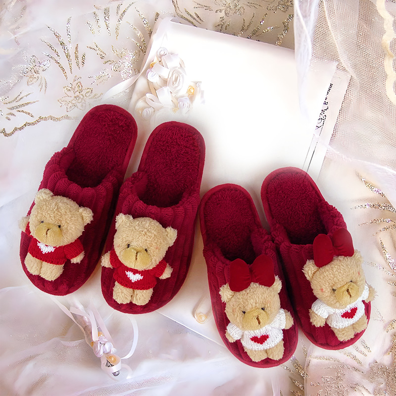 Kućne papuče s gornjim dijelom od corduroya i PVC sole, pojačane za toplinu (Debljina potplata 1,5–3,5 cm; Unisex; Zima–Jesen)