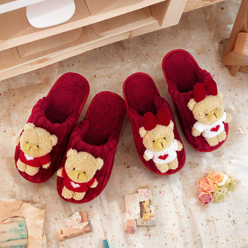 Kućne papuče s gornjim dijelom od corduroya i PVC sole, pojačane za toplinu (Debljina potplata 1,5–3,5 cm; Unisex; Zima–Jesen)