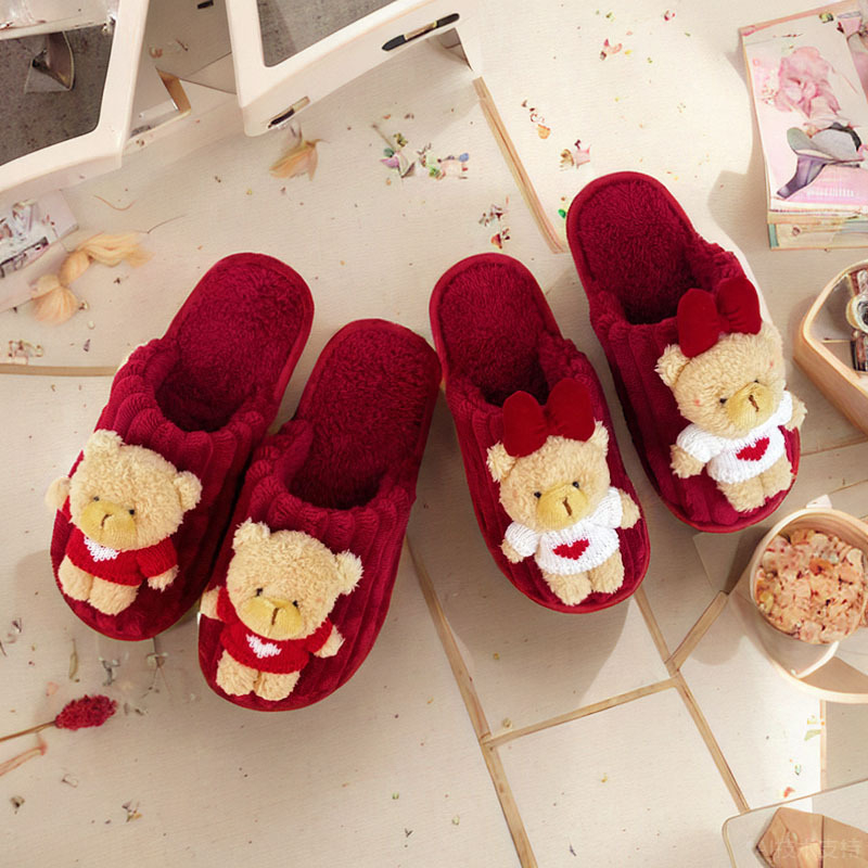 Kućne papuče s gornjim dijelom od corduroya i PVC sole, pojačane za toplinu (Debljina potplata 1,5–3,5 cm; Unisex; Zima–Jesen)