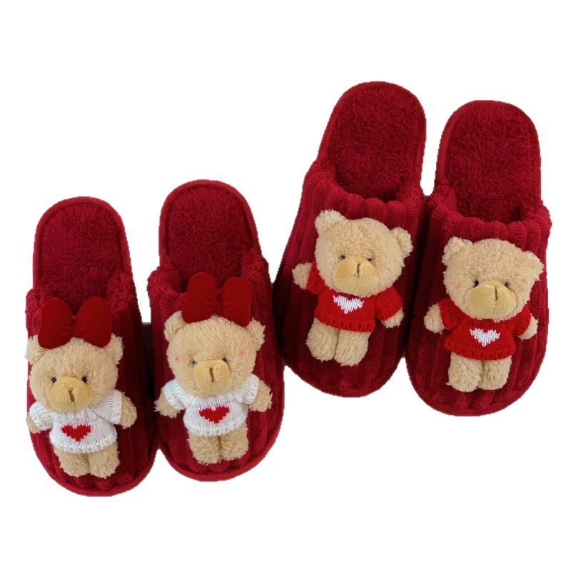 Kućne papuče s gornjim dijelom od corduroya i PVC sole, pojačane za toplinu (Debljina potplata 1,5–3,5 cm; Unisex; Zima–Jesen)