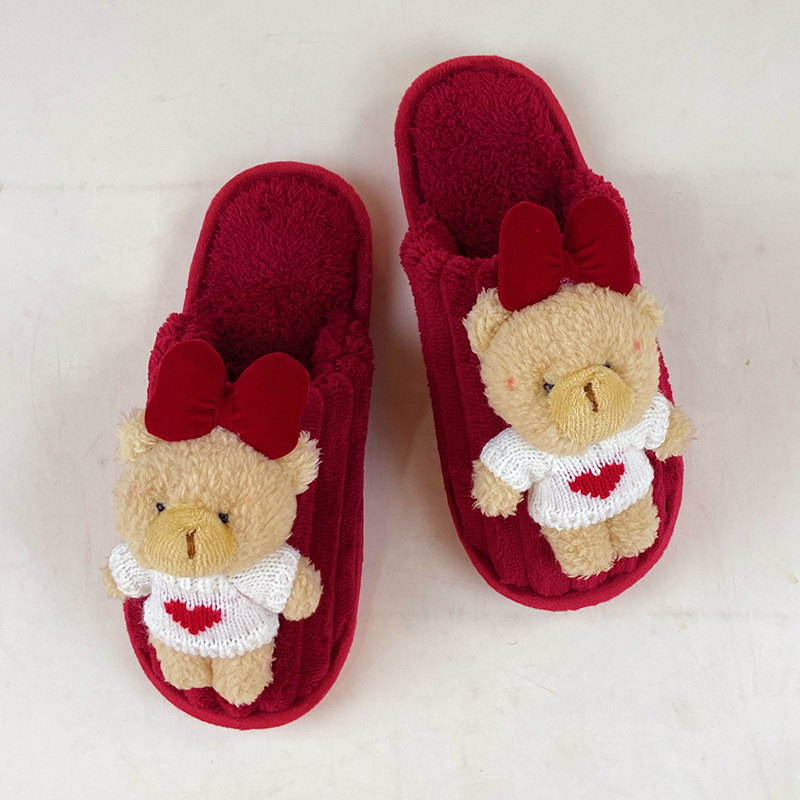 Kućne papuče s gornjim dijelom od corduroya i PVC sole, pojačane za toplinu (Debljina potplata 1,5–3,5 cm; Unisex; Zima–Jesen)
