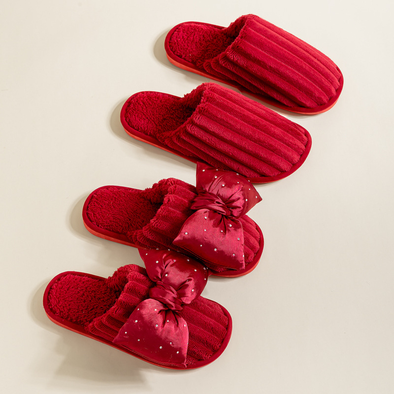 Unisex kućne papuče za parove, corduroy gornji dio, PVC potplat, protuklizne, šivani potplat, za jesen i zimu
