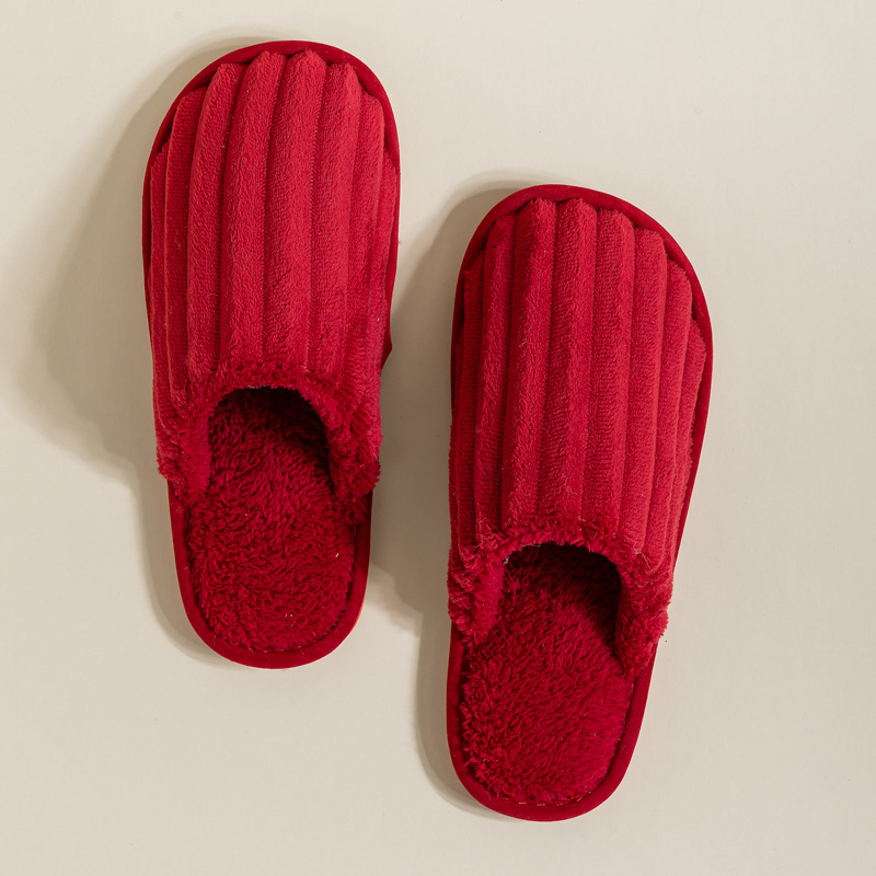 Unisex kućne papuče za parove, corduroy gornji dio, PVC potplat, protuklizne, šivani potplat, za jesen i zimu