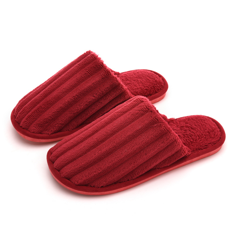 Unisex kućne papuče za parove, corduroy gornji dio, PVC potplat, protuklizne, šivani potplat, za jesen i zimu