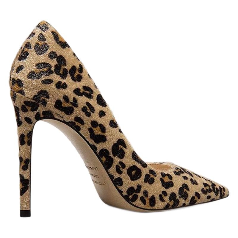 ZA2024 Ženske sandale s leopard uzorkom, oštar nos, otvorena stražnja strana, uska štikla