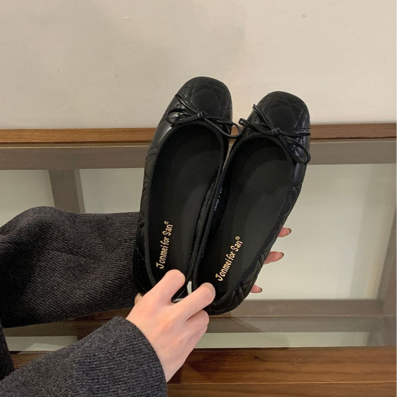 Ženske wedge cipele, okrugli vrh, Bowknot, visina potpetice 3–6 cm, gornji materijal Super Fiber, gumena potplat